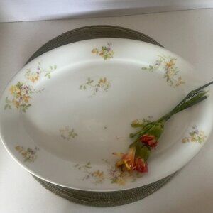 Vtg CF Haviland 15" Serving Platter Limoges Floral Cottage Core France HTF READ